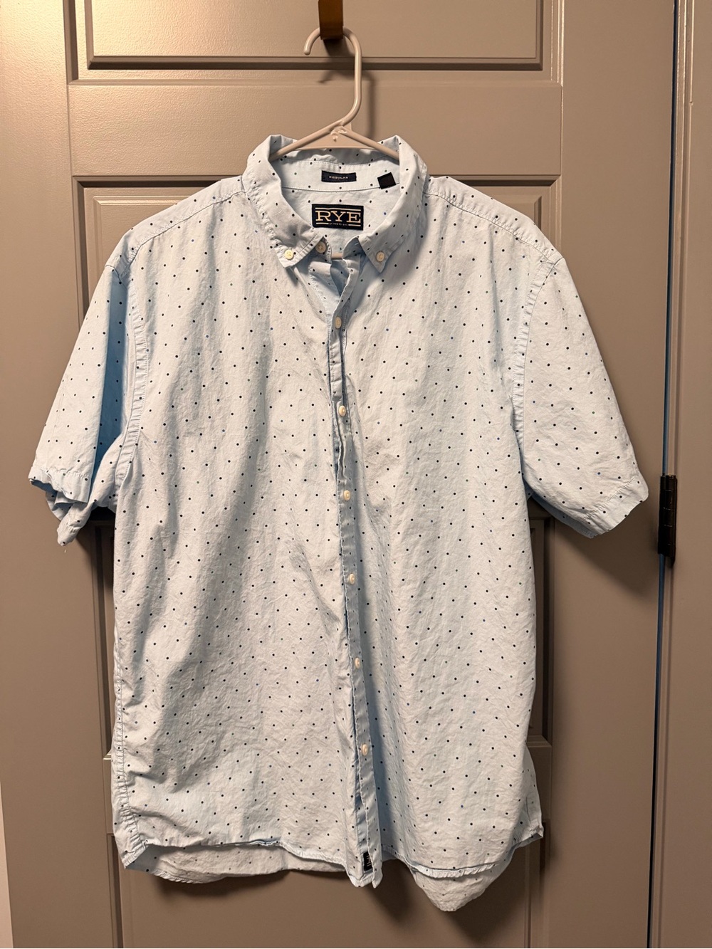 RYE Men’s Light Blue Short-Sleeve Button-Down Shirt